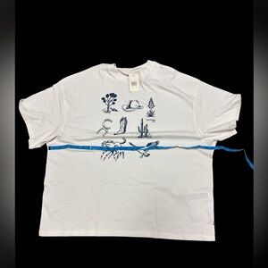 Levi’s Graphic Short Stack T-Shirt White Oversized Fit Western Desert Print XL